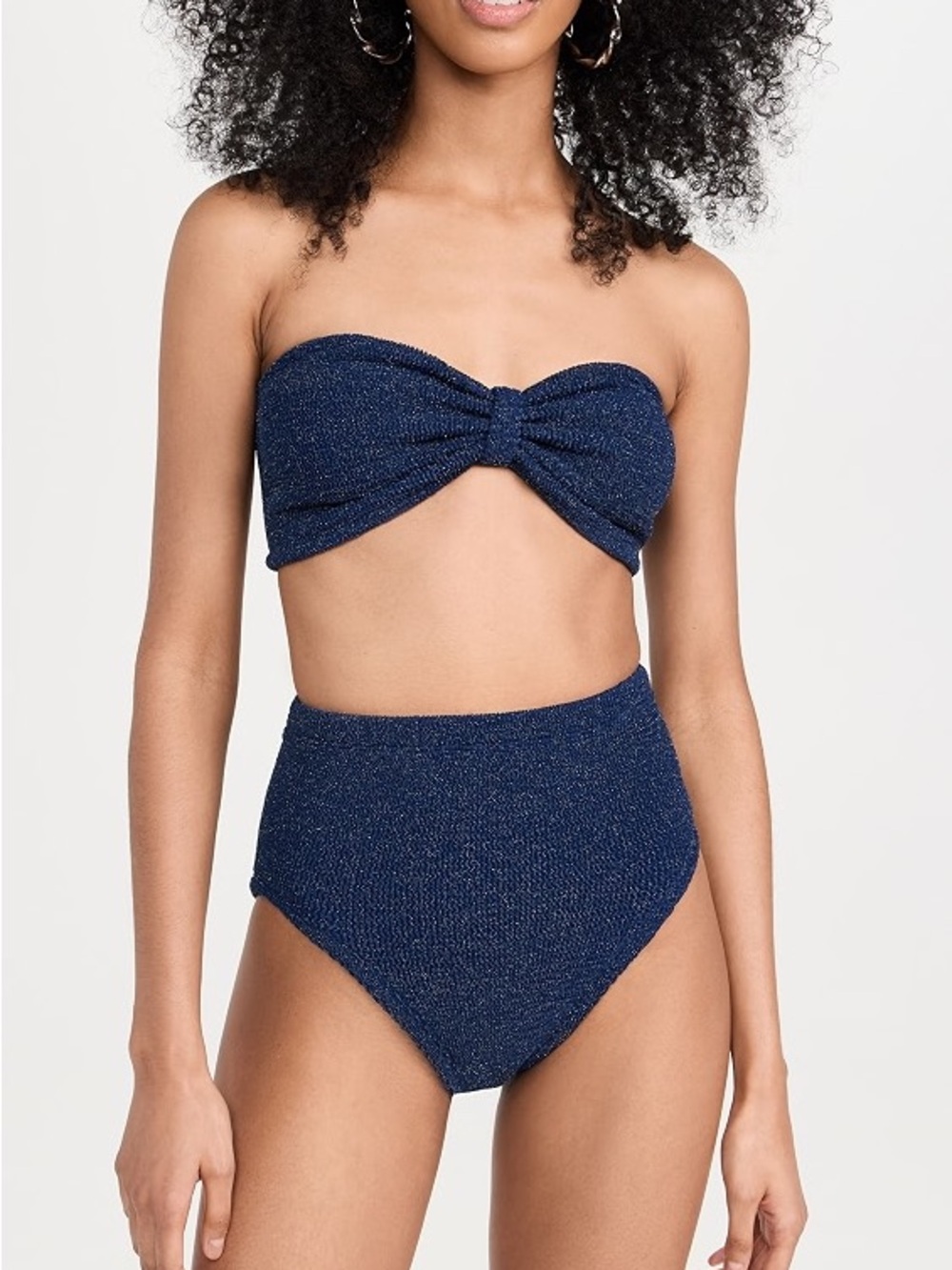 Hunza G Ruby navy lurex bikini set